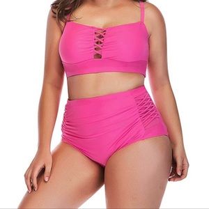 YoMoko plus size high waist bandage retro swimsuit size 4xL
